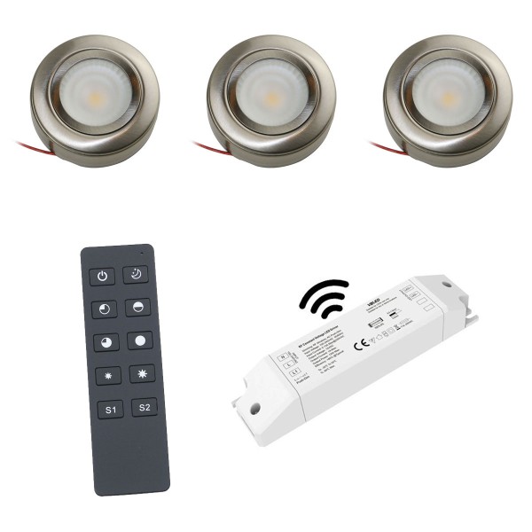 LED 3er-Set Funk Netzteil Fernbedienung mit | LED-Schrank-Küchen-Unterbau-Leuchte VBLED und